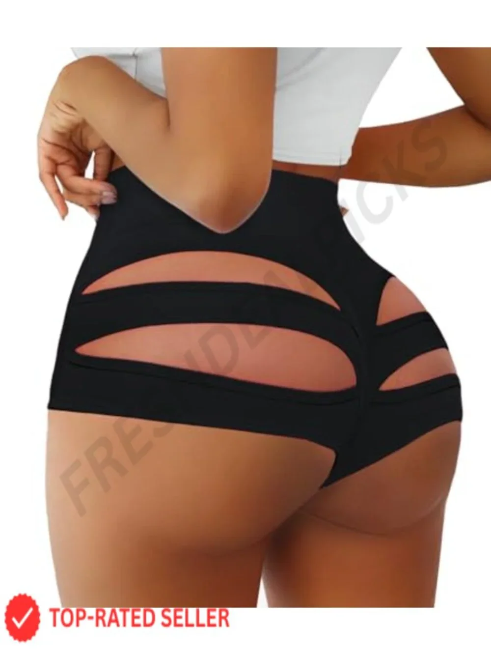 High Waisted Booty Shorts Butt Lifting Scrunch Cut Out Yoga Athletic Bottoms